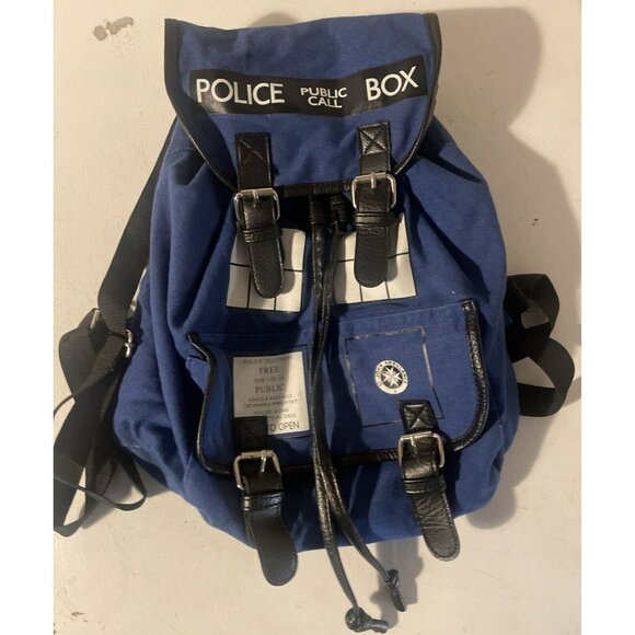 Doctor Who Backpack Tardis Call Box  Knapsack Blue Bag - Picture 1 of 6